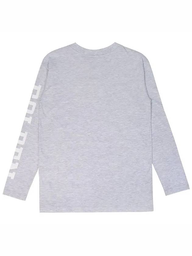 Logo melange gray long sleeve t shirt 125a2 - GOLDEN GOOSE - BALAAN 8