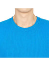 Crew Neck Lambswool Knit Top Blue - DRUMOHR - BALAAN 7