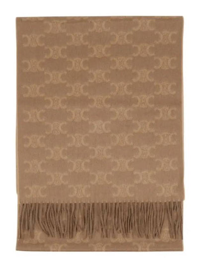 Beige Toffee Cashmere Triomphe Reversible Scarf 2AW02252U 02LG - CELINE - BALAAN 2