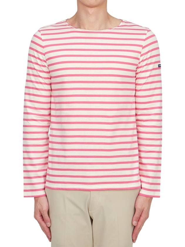 Minquiers Modern Stripe Long Sleeve T-Shirt White Pink - SAINT JAMES - BALAAN 2