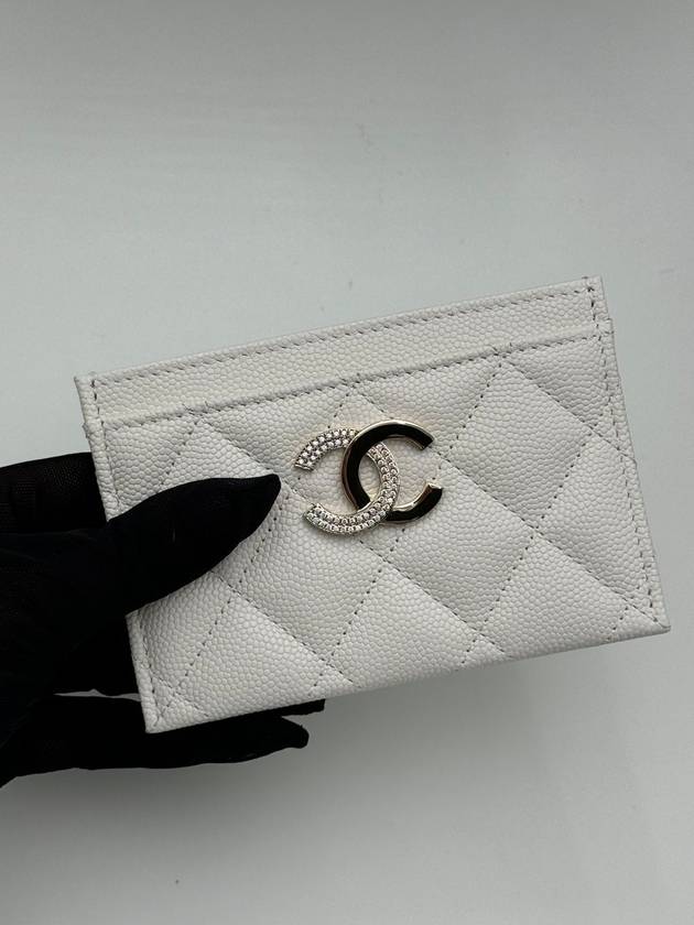 24B Season Card Holder Caviar White Gold Plated AP4179 - CHANEL - BALAAN 3