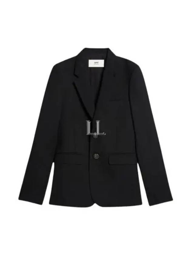 Single Breasted Blazer Jacket Black - AMI - BALAAN 2