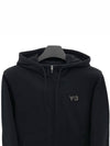 Logo Graphic Print Zip Up Hoodie Black - Y-3 - BALAAN 4