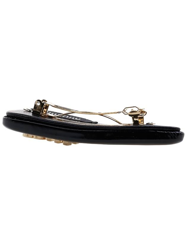 Logo Patent Leather Hair Clip Black - MIU MIU - BALAAN 6