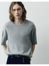 Micro ribbed square neck half knit gray - NOIRER - BALAAN 1