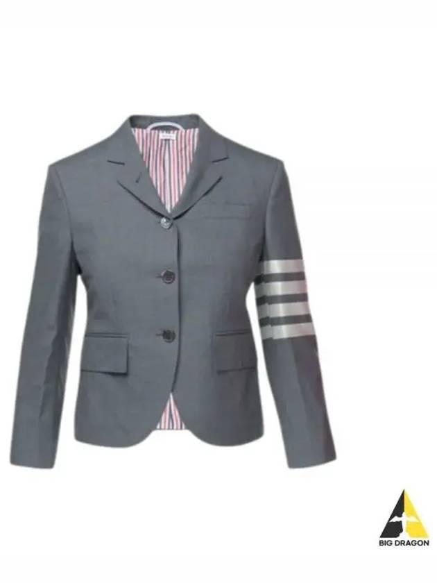 Plain Weave Suiting Classic 4 Bar Jacket Medium Grey - THOM BROWNE - BALAAN 2