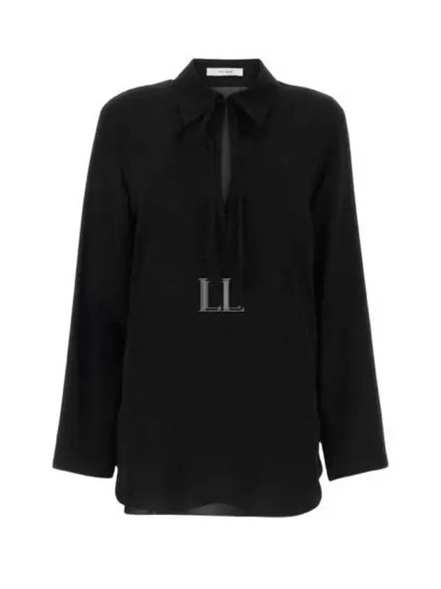 Silk Long Sleeve Shirt Black - THE ROW - BALAAN 2