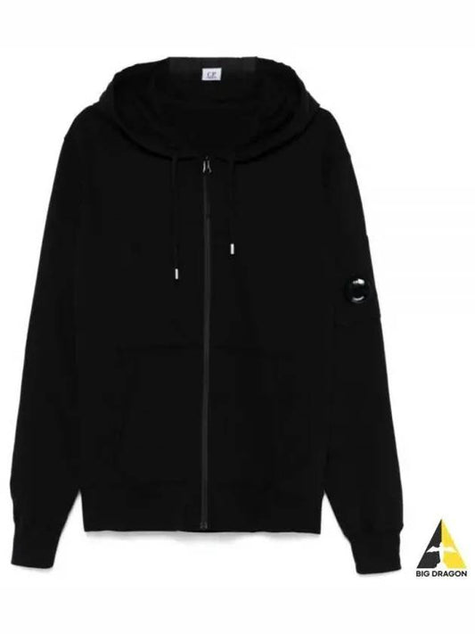 Light Fleece Zip Up Hoodie Black - CP COMPANY - BALAAN 2