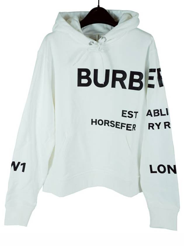 Horseferry Print Hooded Top White - BURBERRY - BALAAN 2