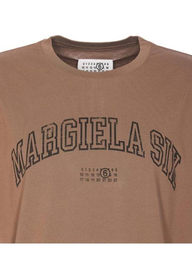 Logo Crew Neck Short Sleeve T-Shirt Brown - MAISON MARGIELA - BALAAN 5