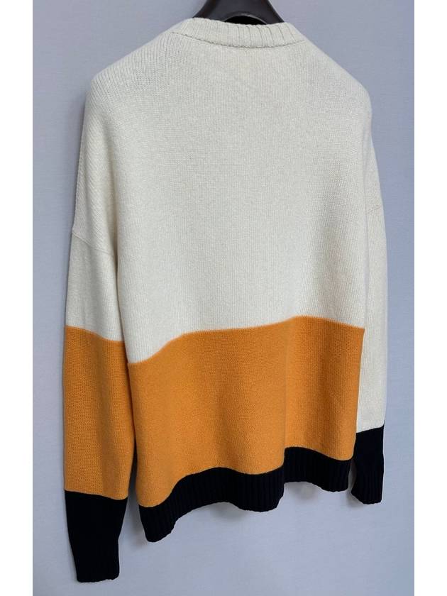 Multicolor wool block logo knit 105 - OFF WHITE - BALAAN 6