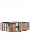 Men's Check Leather Belt Beige - BURBERRY - BALAAN 2