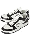 Downtown Perforated Leather Low Top Sneakers White Black - PRADA - BALAAN 2