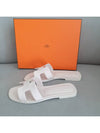 Oran Calfskin Slippers Blanc - HERMES - BALAAN 8