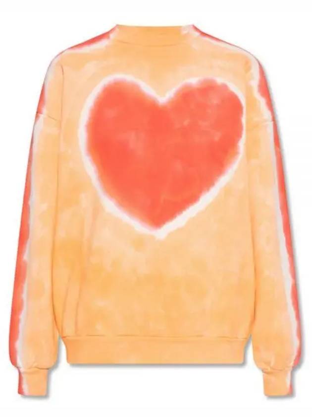 Heart Print Tie Dye Sweatshirt Orange - ACNE STUDIOS - BALAAN 2