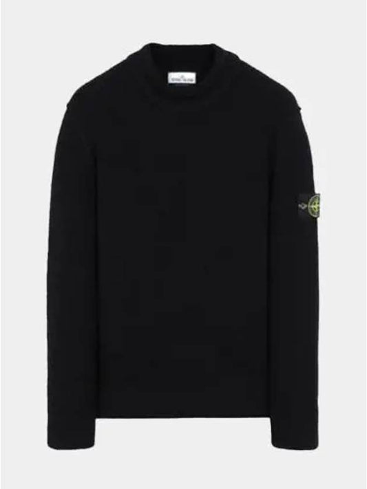 Round wool knit navy men s 7115523B3 V0020 - STONE ISLAND - BALAAN 1