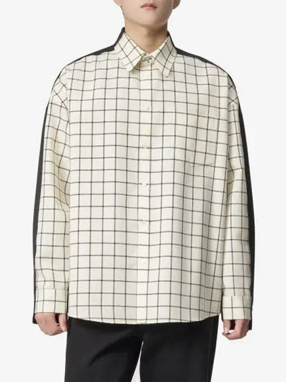 Grid Pattern Panel Long Sleeve Shirt White - MARNI - BALAAN 2