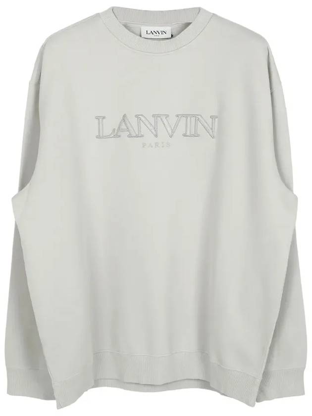 Embroidered Logo Sweatshirt Grey - LANVIN - BALAAN 2