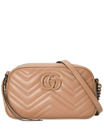 GG Marmont Small Leather Shoulder Bag Rose Beige - GUCCI - BALAAN 1