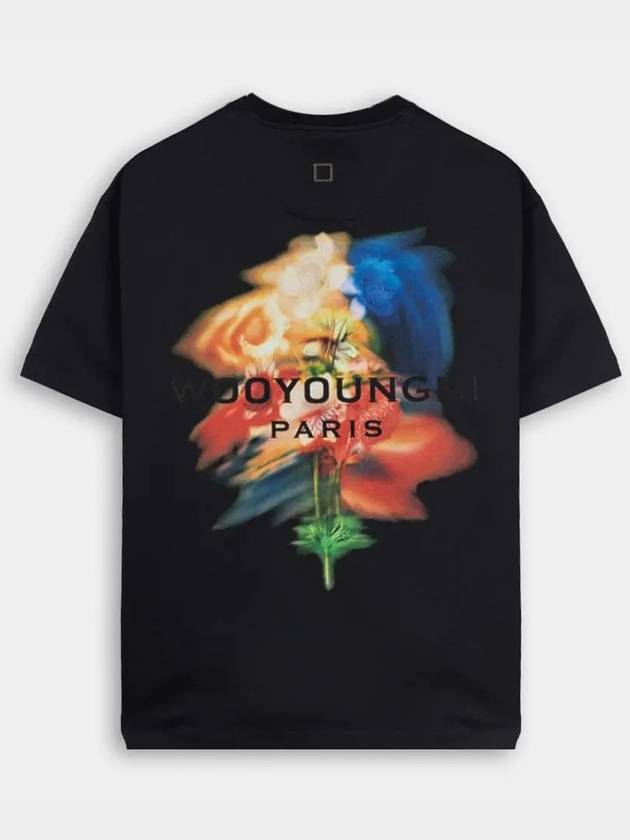 Swaying Flower Back Logo Short Sleeve T-Shirt Black - WOOYOUNGMI - BALAAN 2