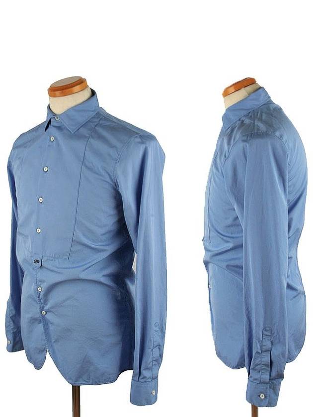 Slim Fit Long Sleeve Shirt Blue - DSQUARED2 - BALAAN 3