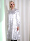 Women s Velvet Long One Piece White BAROQUE DRESS - TINA BLOSSOM - BALAAN 1