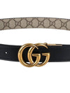 GG Marmont Supreme Canvas Leather Reversible Belt Beige Black - GUCCI - BALAAN 10