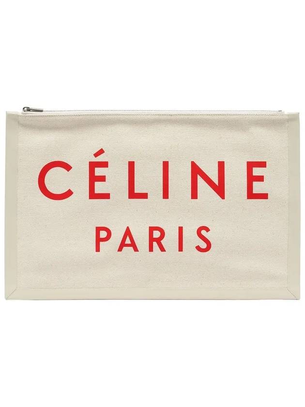 Logo Clutch Bag White - CELINE - BALAAN 6