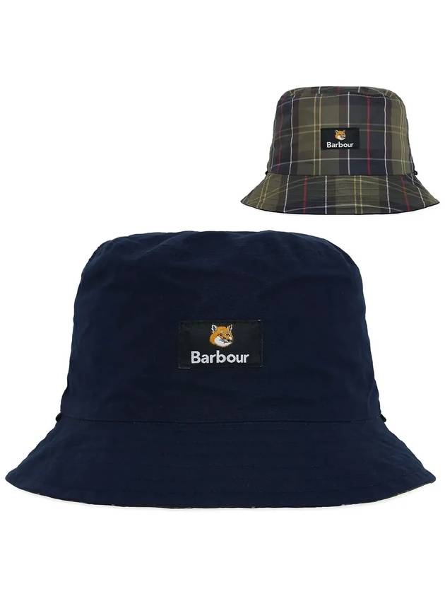 Cotton Reversible Bucket Hat Navy - BARBOUR - BALAAN 2