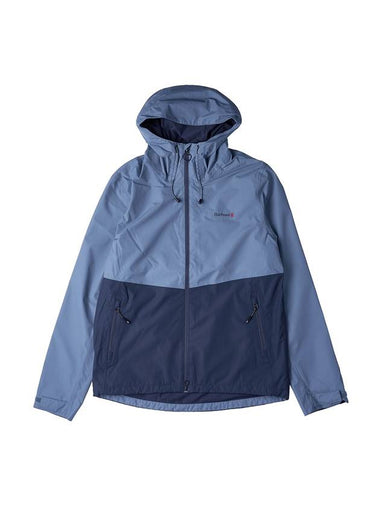 Logo Hiker Hooded Jacket Blue - BARBOUR - BALAAN 1