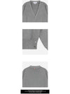 Milano Stitch Sprite Armband Cotton V-neck Cardigan Light Grey - THOM BROWNE - BALAAN 4
