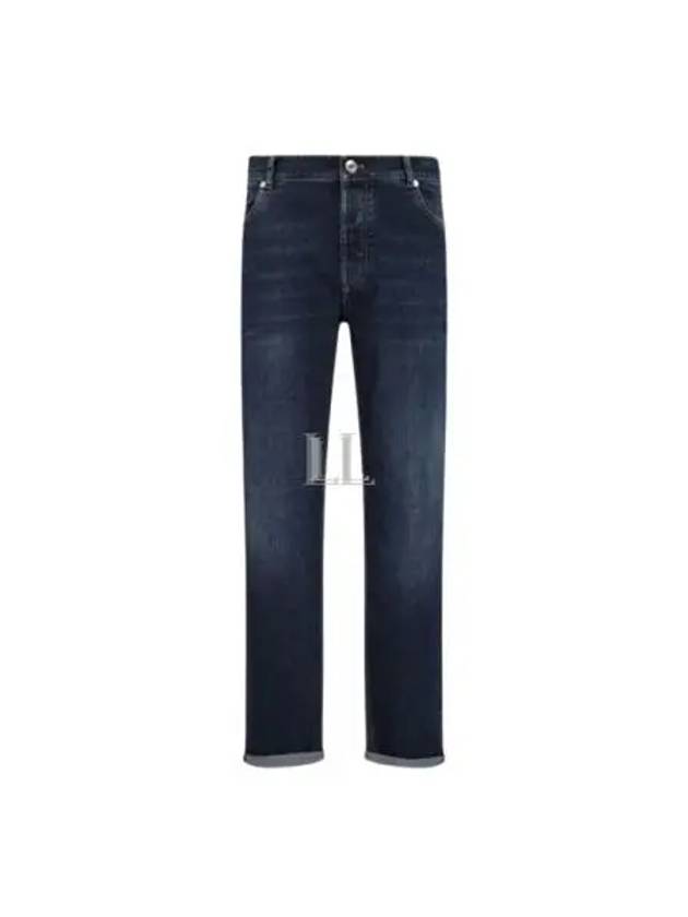 Men's 5 Pocket Slim Fit Jeans Dark Denim - BRUNELLO CUCINELLI - BALAAN 2