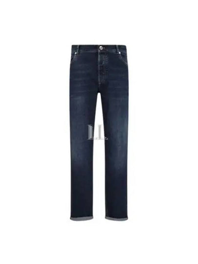 Men's 5 Pocket Slim Fit Jeans Dark Denim - BRUNELLO CUCINELLI - BALAAN 2