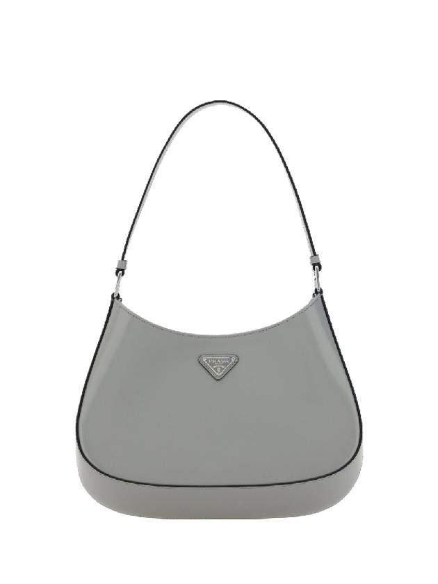 Triangular Logo Cleo Brushed Leather Shoulder Bag Grey - PRADA - BALAAN 1