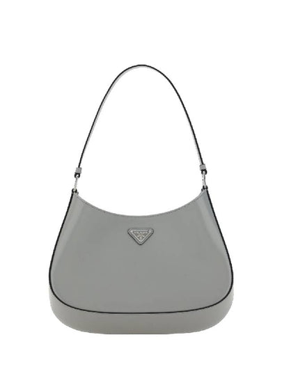 Triangular Logo Cleo Brushed Leather Shoulder Bag Grey - PRADA - BALAAN 2