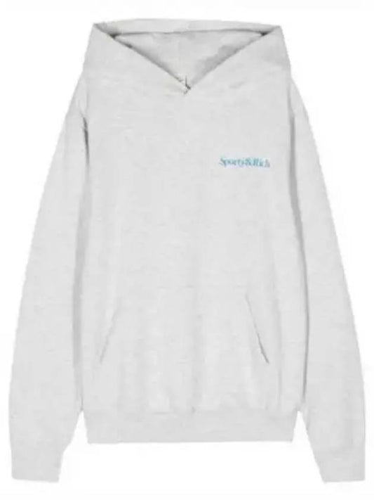 Health Wellness Logo Print Hoodie Heather Gray HOAW235HG - SPORTY & RICH - BALAAN 1