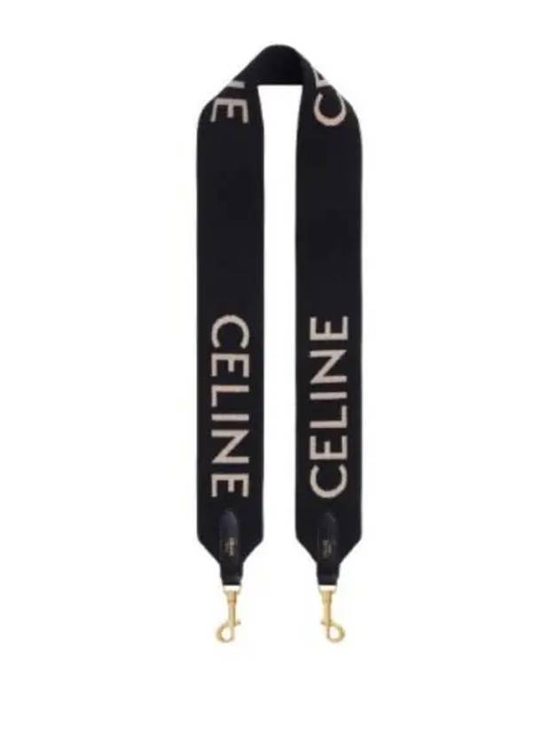 Jacquard Wool Long Strap Black - CELINE - BALAAN 2