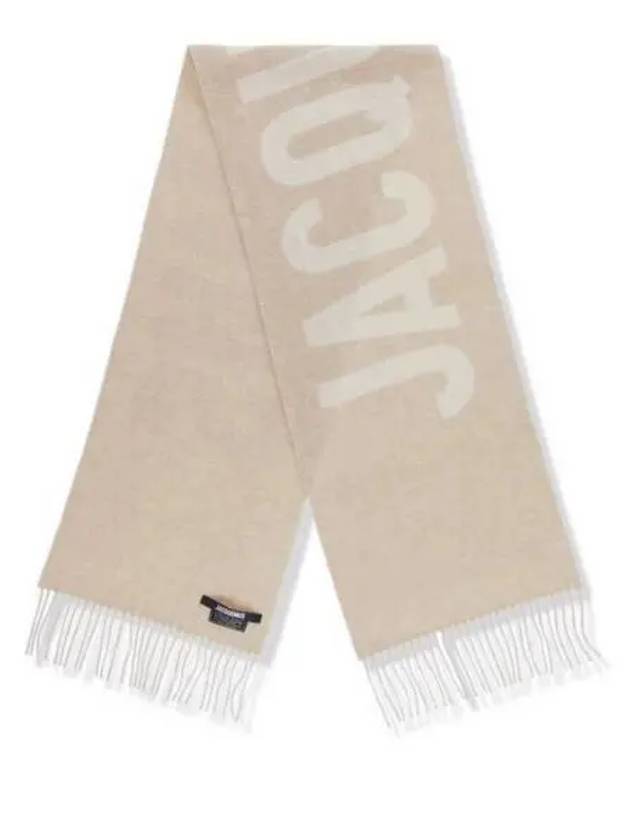 Lecharpe Fringe Logo Virgin Wool Muffler Beige - JACQUEMUS - BALAAN 2