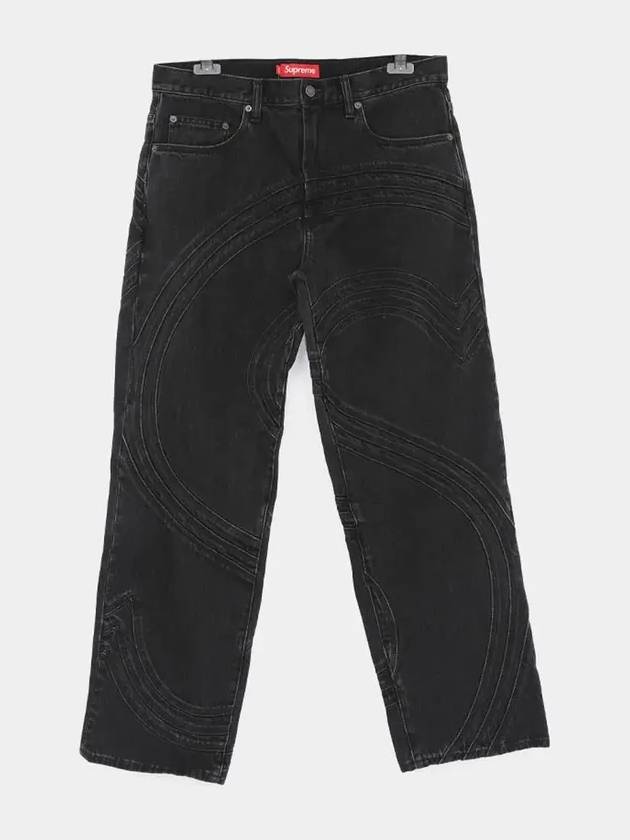 S Logo Loose Fit Washed Denim Men Pants SS24P37 WASHD BLK - SUPREME - BALAAN 3