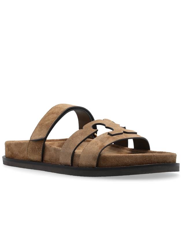 Tory Burch Leather Slides Ines, Women's, Brown - TORY BURCH - BALAAN 4