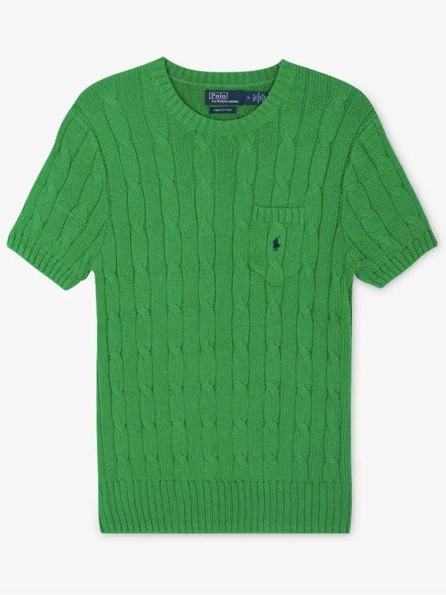 Embroidered Pony Pocket Knit Top Green - POLO RALPH LAUREN - BALAAN 3