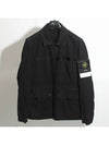 Compass Badge Linen Blend Shirt Jacket Black - STONE ISLAND - BALAAN 2