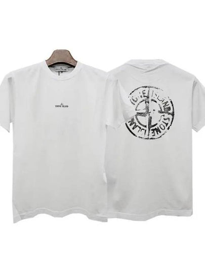 Stamp Two Print Short Sleeve T-Shirt White - STONE ISLAND - BALAAN 2