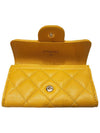 Women s AP0214 Classic Caviar Snap Yellow Silver Card Wallet - CHANEL - BALAAN 8