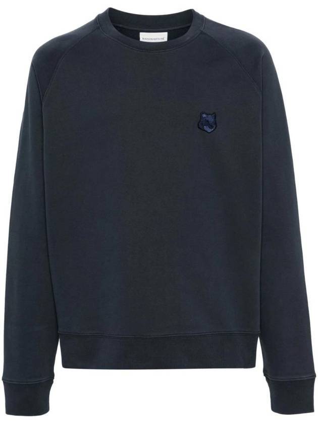 Bold Fox Head Patch Oversized Sweatshirt Navy - MAISON KITSUNE - BALAAN 1