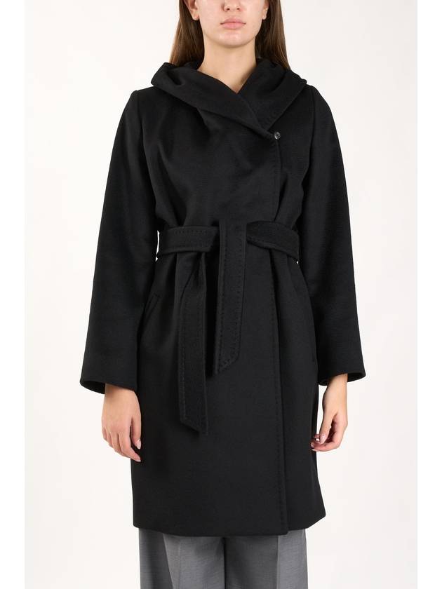 New Mang Hooded Wool Single Coat Black - MAX MARA - BALAAN 2