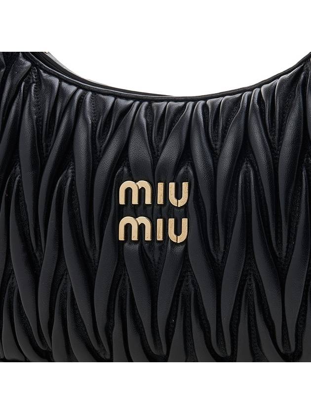 Wander Materasse Nappa Leather Shoulder Bag Black - MIU MIU - BALAAN 7