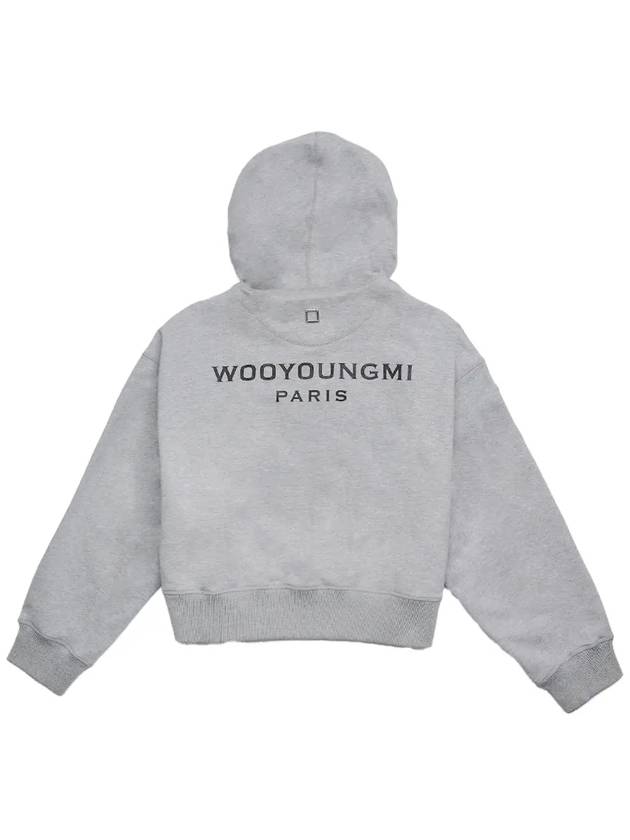 Back logo cropped hooded zip up gray women s jacket 194278 - WOOYOUNGMI - BALAAN 6