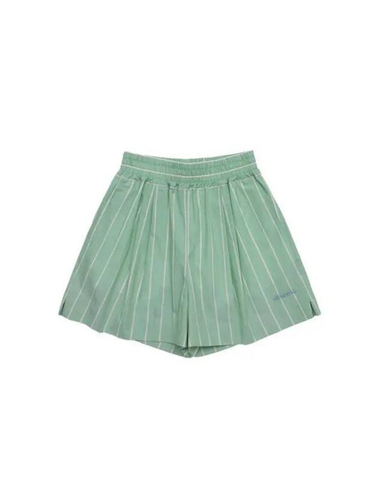 Women's Pinstripe Logo Shorts Green - MARNI - BALAAN 2