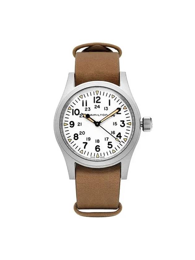 H69439511 Khaki Field Mechanical Men's Leather Watch - HAMILTON - BALAAN 1